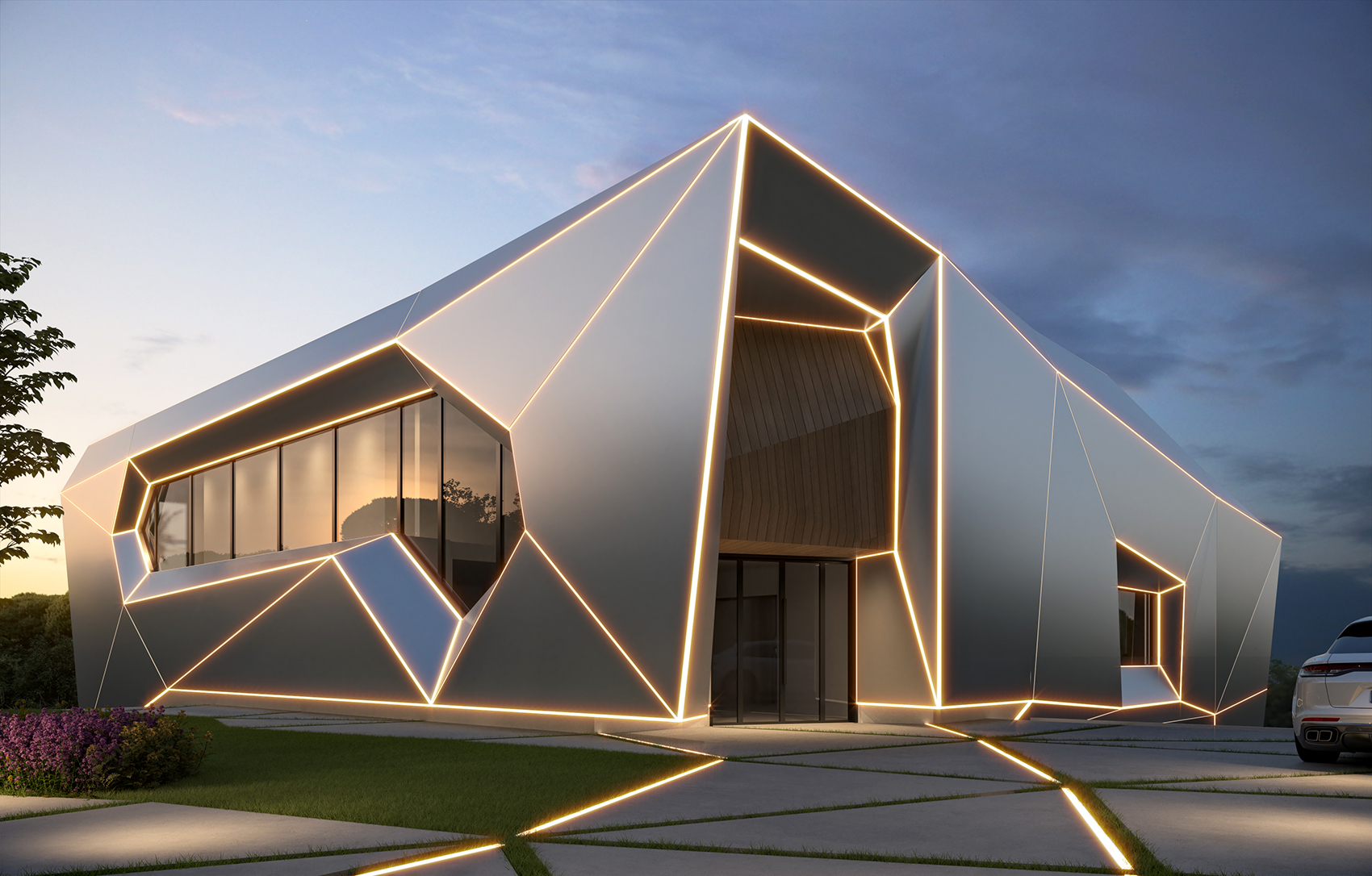 Villa Las Rozas — fachada facetada